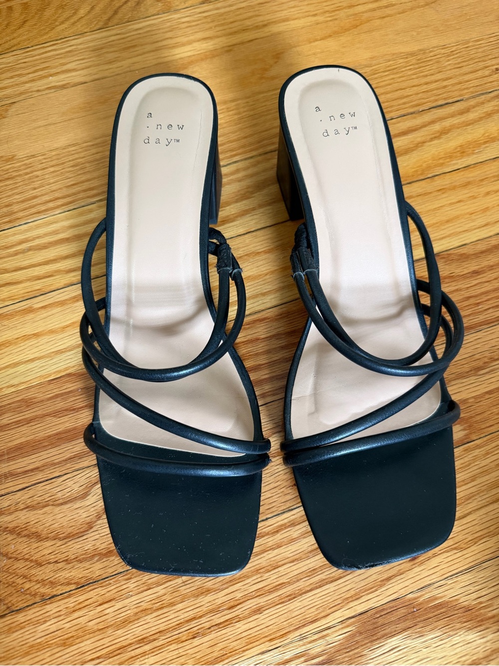 Black Summer Block Heels